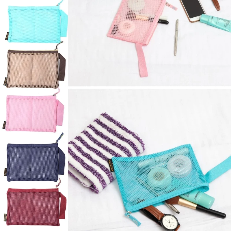 1PC Portable Women Nylon Mesh Makeup Case Cosmetic Bag Pouch Toiletry