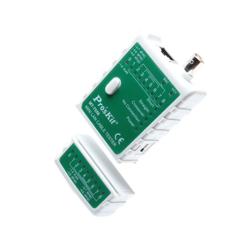 Pro'skit MT-7058 RJ45 RJ11 RJ-12 BNC LAN кабель тестер провода линии детектор Tracker с Напряжение детектор функция
