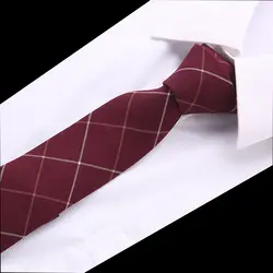 6 см для мужчин s галстуки новый человек мода плед галстуки Gravata хлопок тонкий галстук бизнес зеленый для