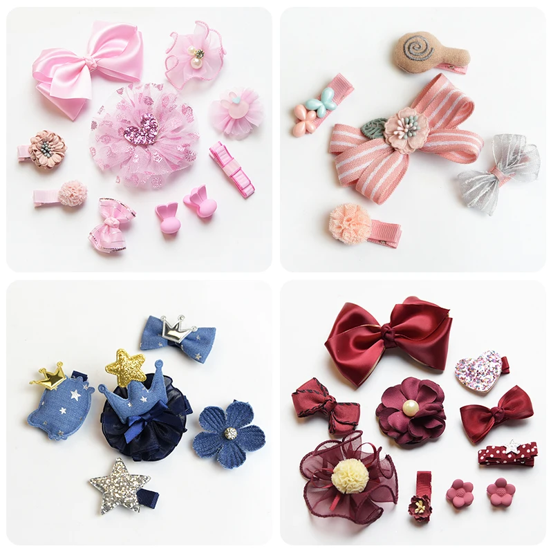 

2019 New Fashion Koren 5/10 Pcs/Gift Box Children Hair Accessories Hairband Hairpins for Girl Hair Baby Lovely Bow Headwear Set