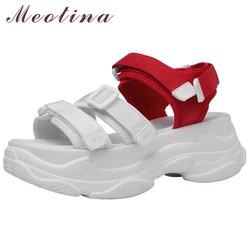 Meotina Summer Sandals Women Sneakers Shoes Mixed Colors Flat Platform Shoes Casual Open Toe Sandals Female White New Size 34-39 Meotina Summer Sandals Women Sneakers Shoes Mixed Colors Flat Platform Shoes Casual Open Toe Sandals Female White New Size 34-39