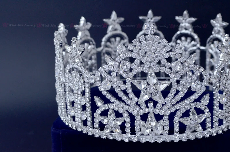 Красота Pageant Полный Круглый Crwns Австрийские, из горного хрусталя гарантия качества звезды мисс Корона Головные уборы высокое класс диадемы