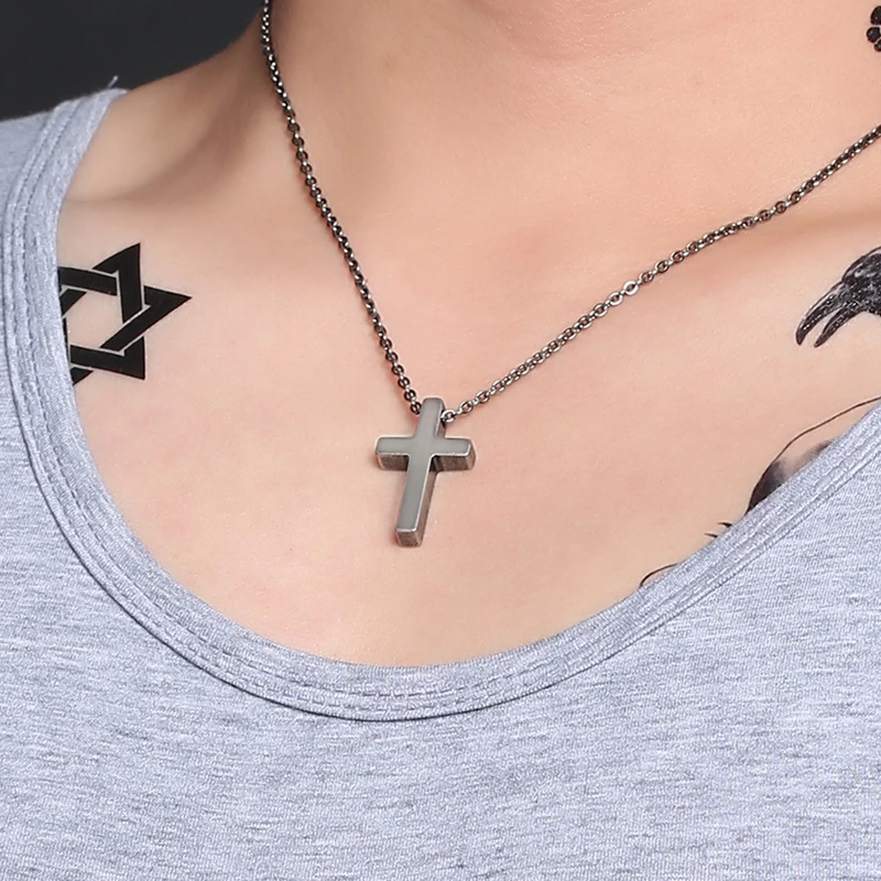 Men/'s Women/'s Unisex Stainless Steel Multi Cross Pendant Necklace Vintage Chain