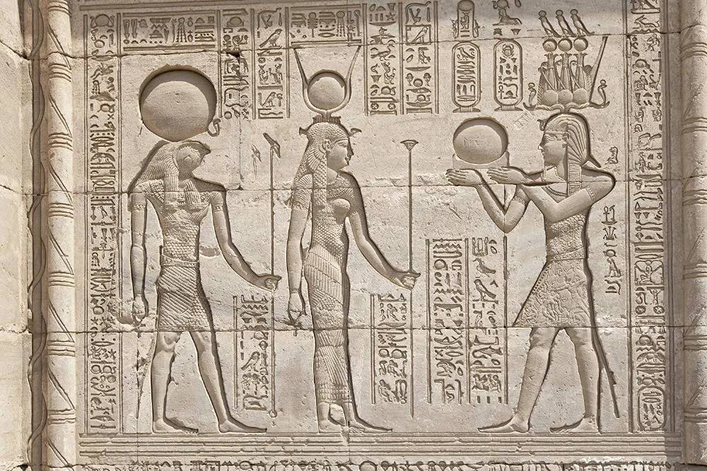 Hieroglypic Carvings Egyptian Temple Wall