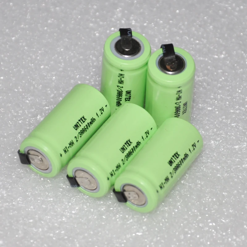 

5-10PCS 1.2V rechargeable battery 2/3AA 600mah 2/3 AA ni-mh nimh cell with tab pins for electric shaver razor cordless phone