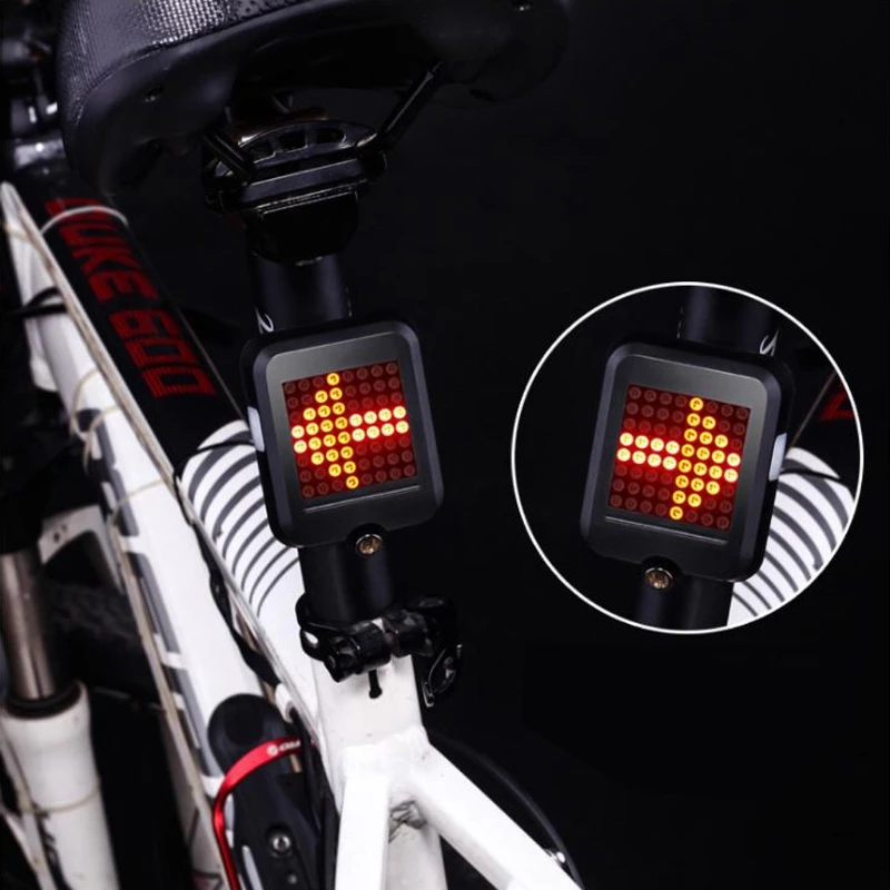 

Bicycle Tail Light Automatic Indicator Direction Warning Lamp USB Safety Cycling