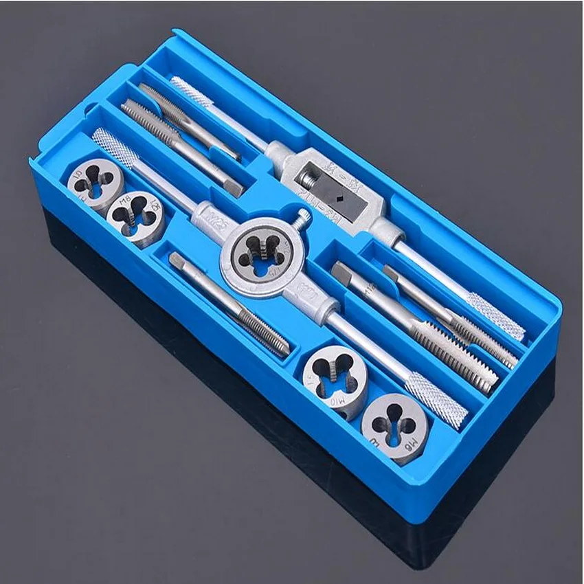 

Free Shipping Of The Most Popular 12pcs/set Manual Tap And Die Wrench Sets 1pc Tap Wrench 1pc Die Wrench 5pcs Taps 5pcs Dies