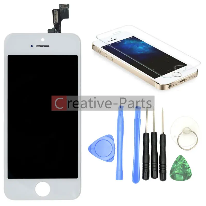 imágenes para Grado AAA Blanco Pantalla LCD de Pantalla completa Para el iphone 5S Color Con Kits de Herramientas Y Protector de la Pantalla Táctil Digitalizador Asamblea vidrio imágenes para Grado AAA Blanco Pantalla LCD de Pantalla completa Para el iphone 5S Color Con Kits de Herramientas Y Protector de la Pantalla Táctil Digitalizador Asamblea vidrio