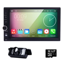 Quad Core 1024*600 Android 5.1 7inch 2 din 2 Car PC Tablet Universal GPS Navigation Radio Stereo Video Player( No DVD)