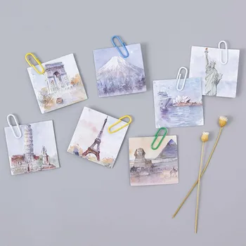 

45pcs/box travel around the world square scenery diy stationery sticker kawaii scrapbooking vintage paper stickers for planner
