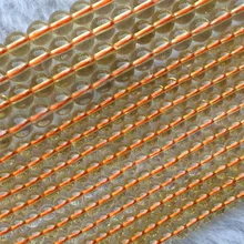 Натуральный прозрачный желтый кварцевый кристалл круглый Цитрин Гладкие бусины 4-12 мм 15"