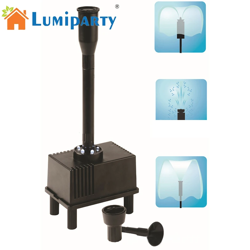 

LumiParty LED Light Outdoor Fountain Water Pump Submersible Pump Aquarium Fish Tank Pond Hydroponic Automatical Water Fountains