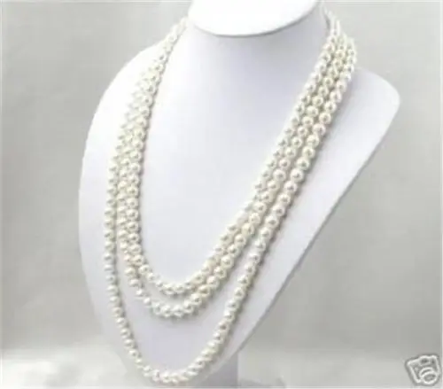 

hot sale FREE SHIPPING *****SUPER LONG 80 INCHES 7-8MM WHITE AKOYA CULTURED PEARL NECKLACE (A0513)