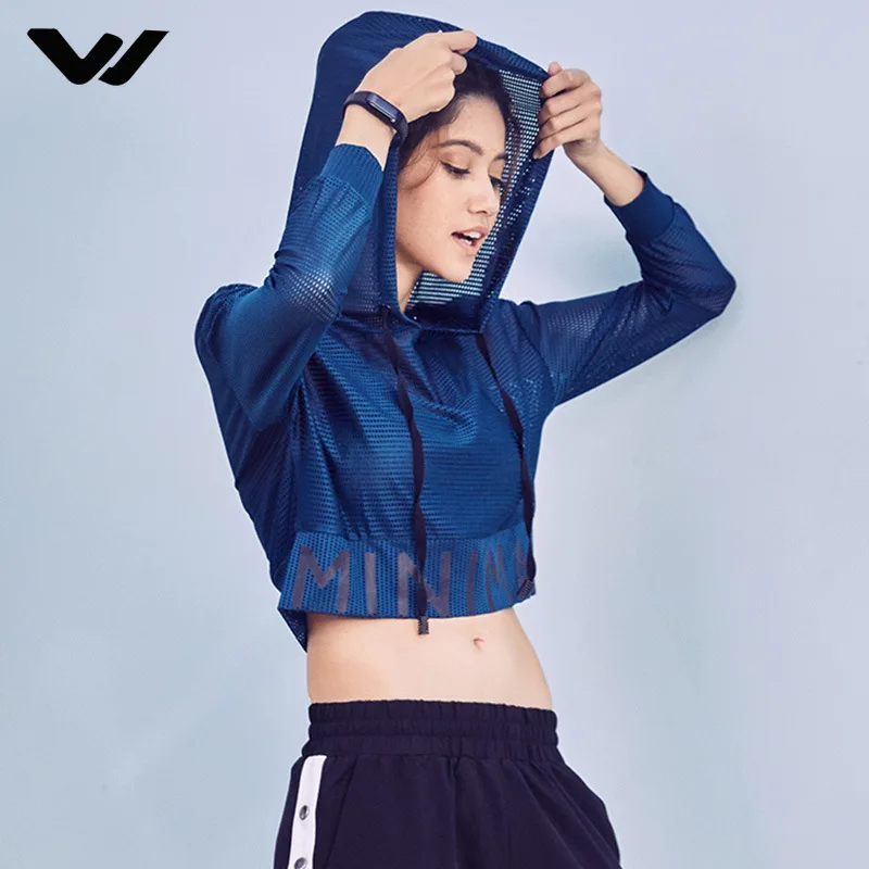 Women Hooded Running sport top Breathable Sportswear Fitness Yoga Top