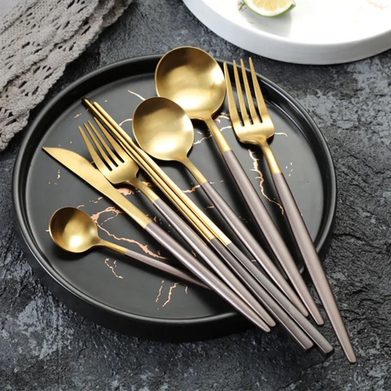 

4pcs/lot 304 Stainless steel knife,fork,coffee spoon,Food tool European tableware.Western Cutlery Set Dinnerware Sets