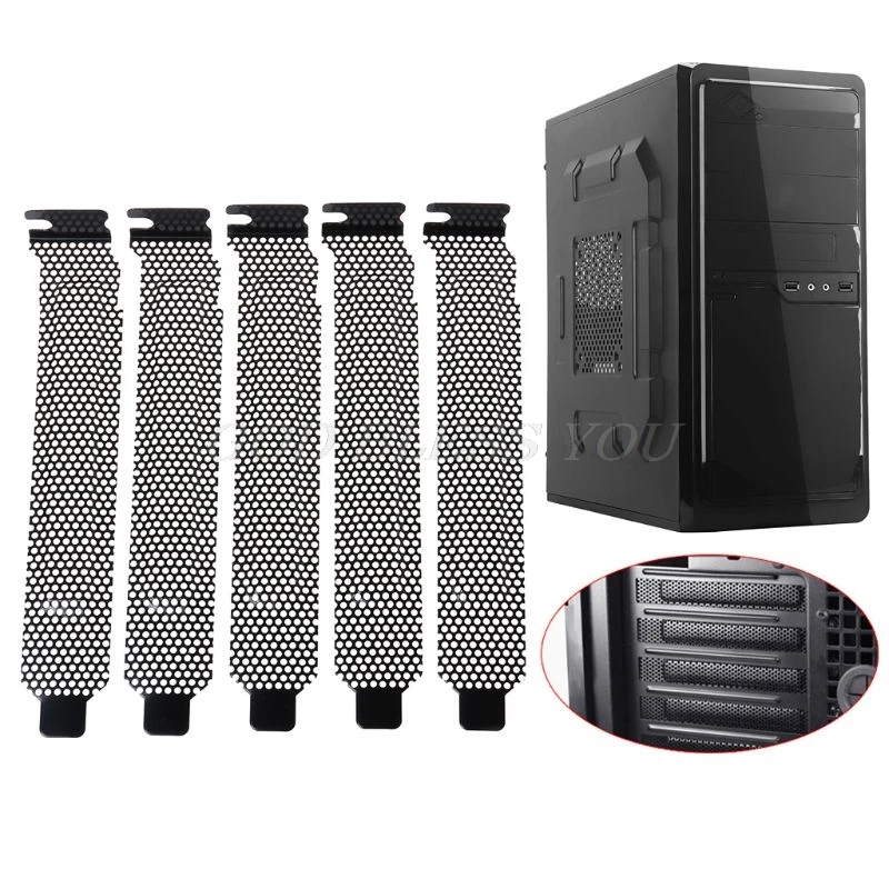 

5PCS Ventilation Deflector PCI Slot Cover Frame Chassis Bits Block Cooling Fan Dust Filter Ventilation PC Computer Case