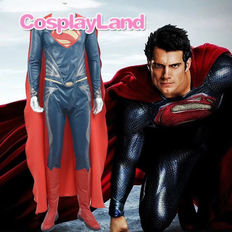 Костюм Супермена для косплея взрослый костюм Бэтмена Против Супермена, Костюм Супермена для тематической вечеринки кожаный комбинезон на заказ