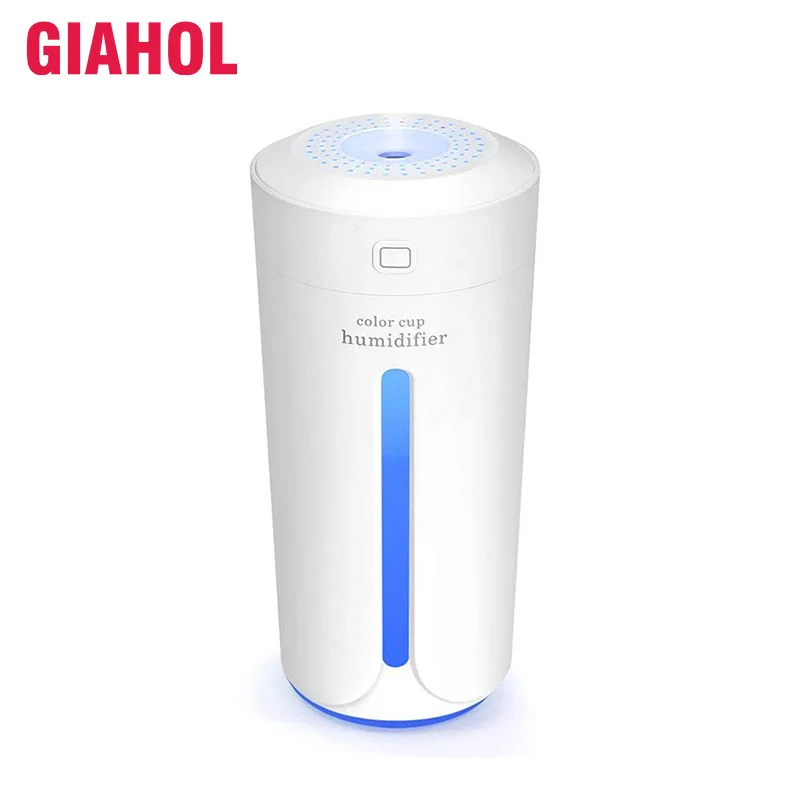 

230ml Creative Air Humidifier USB Ultrasonic Humidifier Mini Aroma Diffuser Air Purifier with LED Lights Humidificador Color Cup