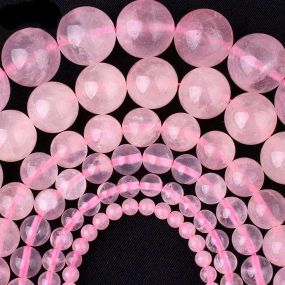 Rose Quartz Beaads, Natural Gemstone Beads, Smooth Round Loose Stone Beads 1