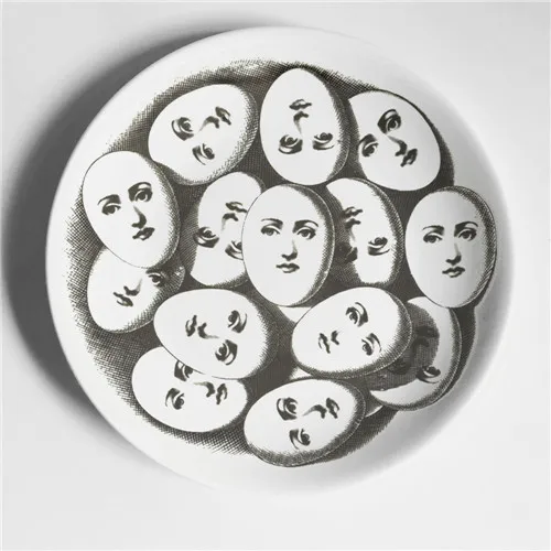 Винтажные фарфоровые декоративные тарелки Fornasetti, настенная тарелка для подвешивания, коллекционная тарелка для тарелок, настольный Настенный декор, лучшие подарки - Цвет: Сливовый