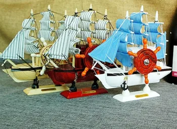 

vintage retro classic sailing boat anchor music box hand-made craft model for home coffee bar ornaments decoration
