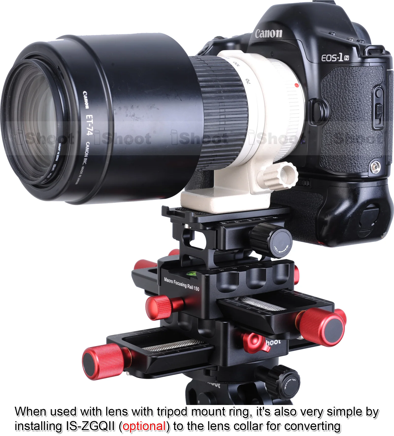 iShoot 150mm 4-way Macro Focusing Rail Slider Close-up Head With Arca-Swiss Fit Clamp Quick Release Plate for Tripod Ballhead