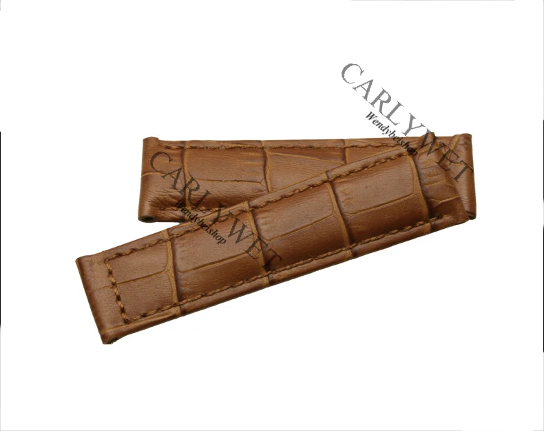 CARLYWET 19 20mm VINTAGE Black Light Brown Real Calf Leather Watch Band Strap Wrist Bracelet For DAYTONA SUBMARINER OYSTER GMT