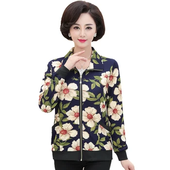 

Mother Jacket Coat Spring/Autumn Plus Size XL-5XL Thin Tops Leisure Female Long Sleeve Cardigan Women Basic Bomber Jacket