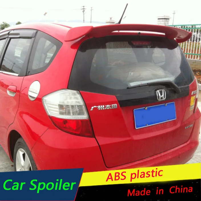 

For Honda Jazz Fit 2008-2013 hatchback Spoiler High Quality ABS Material Car Rear Wing Primer Color Trunk Spoiler RS 2009 2010
