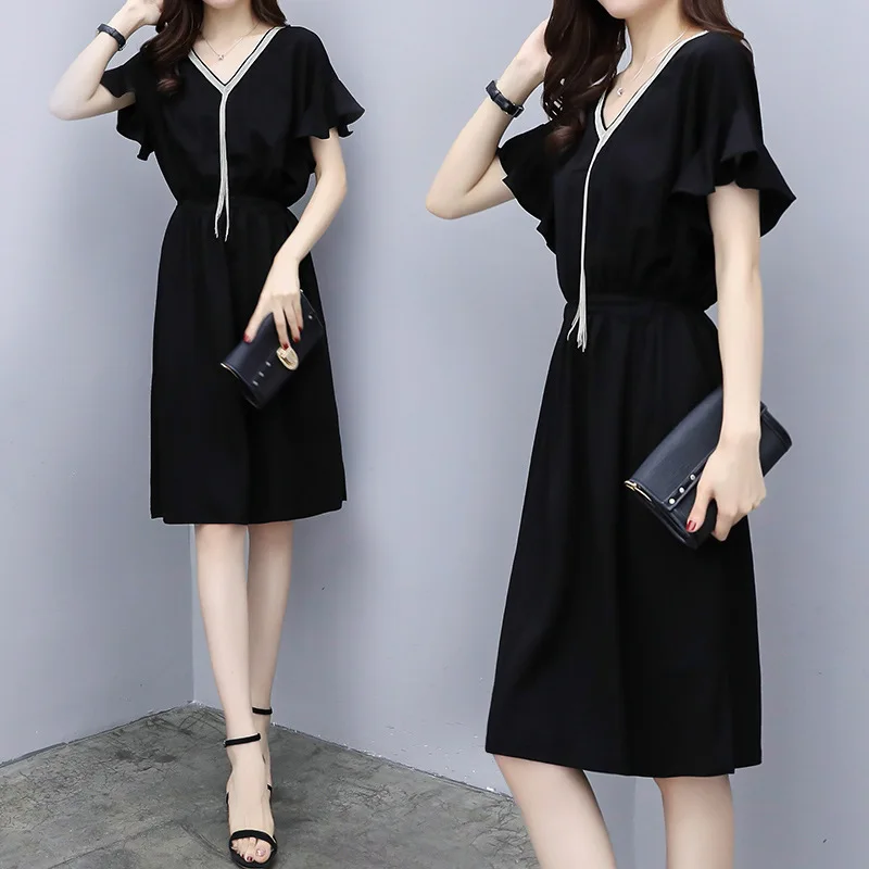 Летнее модное тонкое платье с животиком для живота