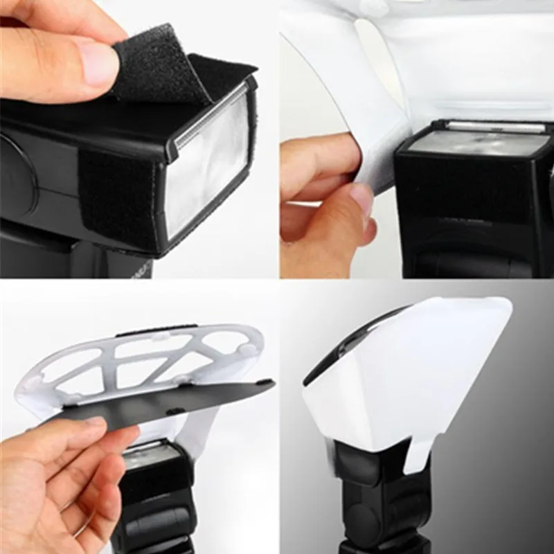 Universal flash diffuser camera softbox photography light diffuser cloth camera flash reflector Speedlight Flash Diffuser/Softbox Honeycomb Grid&Tri-Color for Canon Nikon Yongnuo YN560 IV Godox TT600 685