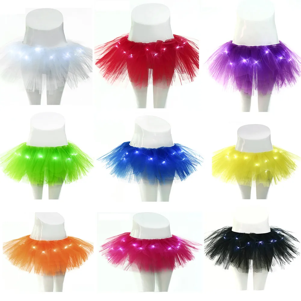 

Fashion Hot LED Light Up El Wire Tutu Fancy Stage Dancing Rave Evening Club Mini Skirt Women Sexy Skirt