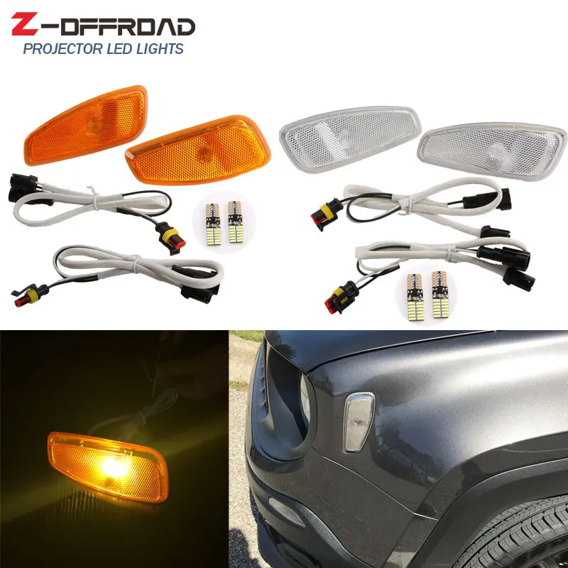 

Turn signal head light side lamp for jeep renegade Side Reflection WarningTurn Signal Light Lamp Non polarity T10 LED bulbs