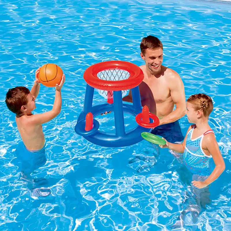 Плавательный бассейн баскетбольный обруч легкий складной надувной плавающий водные игры спортивные пляжные вечерние аксессуары для