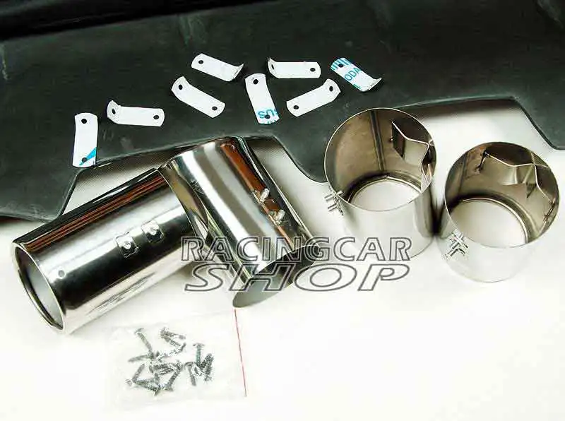 Rear Lip Diffuser Exhaust Tips Muffler End For Audi A4 B8 Non-Sline Bumper 08-12