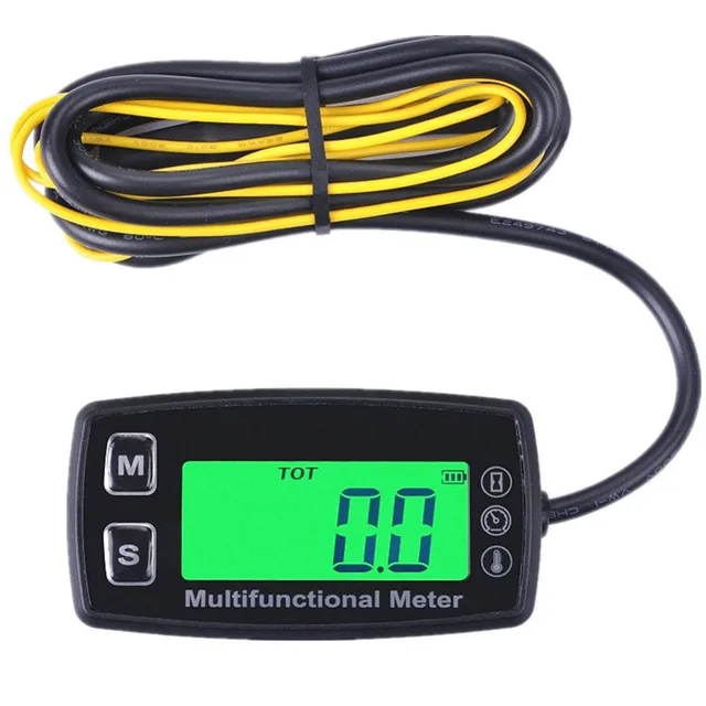 Top end Digital Hour meter Tachometer with Spark Plus Temperature Meter