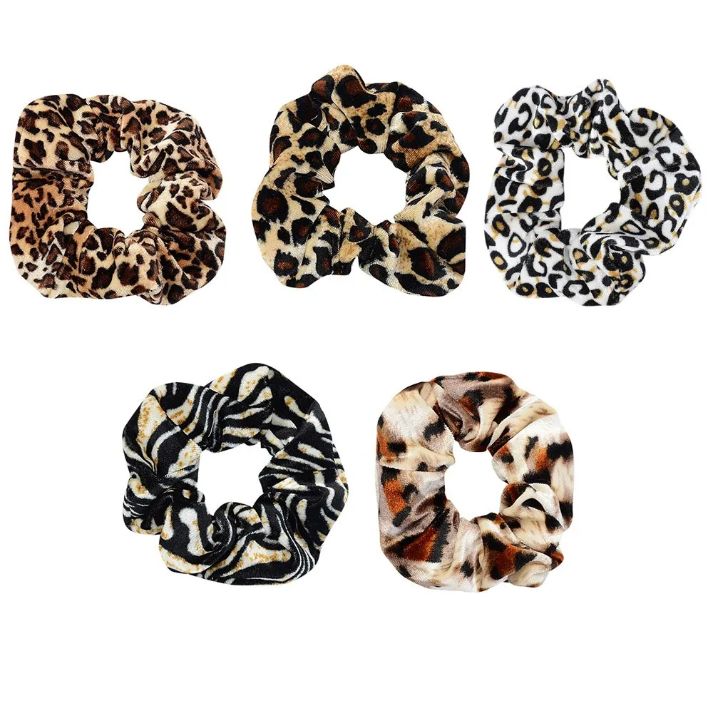Leopard Pattern Ladies Stretch Ponytail Women Elastic Hair Rope Ring