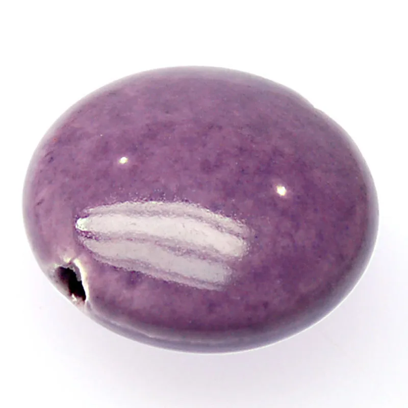 Flat round ceramic beads,Porcelain Beads,13.5x28mm,Lt purple ceramic