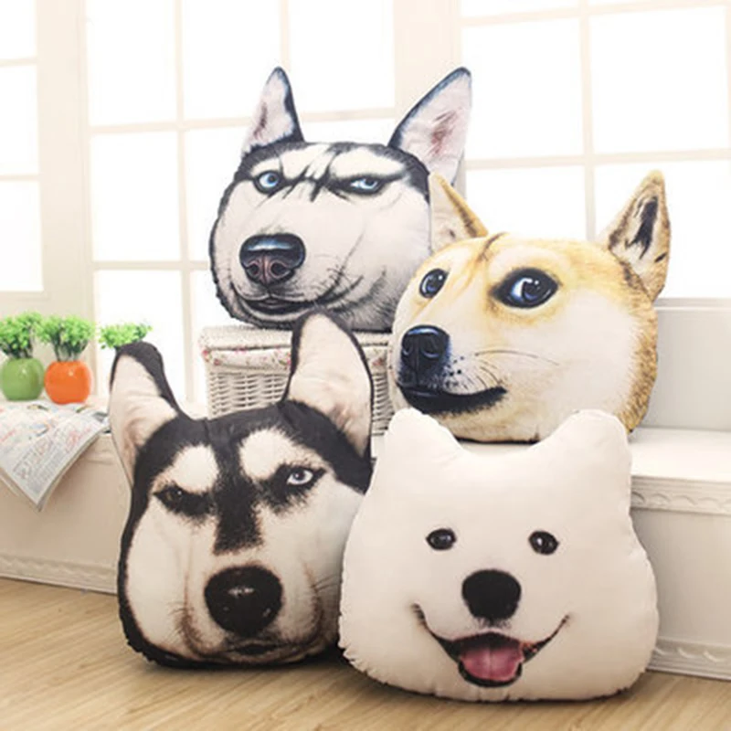 Розыгрыши 40 см 3D подушка для собаки плюшевые детские игрушки куклы мягкие