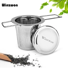 1 шт. многоразовый чай для заварки из нержавеющей стали сетчатый фильтр для чая кофе чай фильтр с крышкой для травяных специй рассыпной чай
