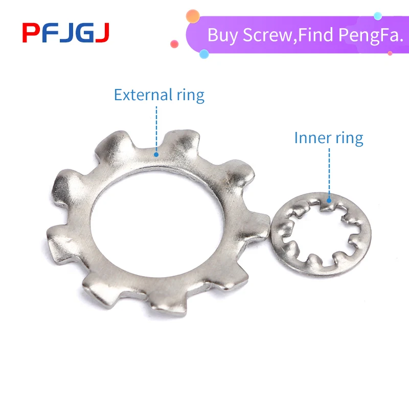 Внутренняя зубчатая прокладка Peng Fa M3/M4/M5/M6/M8-M16 нержавеющая сталь 304 шайба с замком