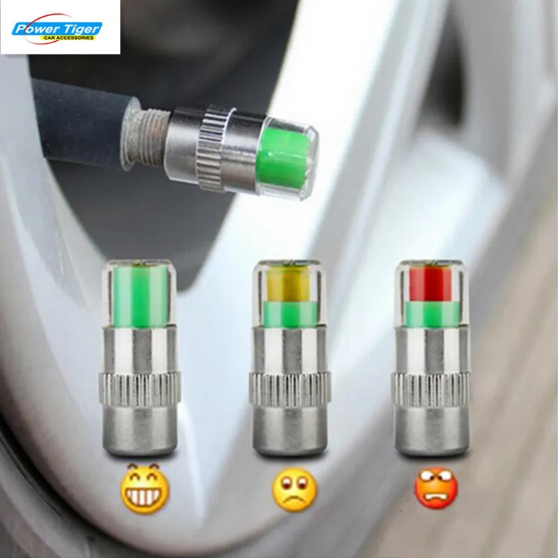 

4PCS Car Styling 2.0bar 30PSI Car Tyre Tire Pressure Valve Stem Caps Sensor Eye Air Alert Tire Pressure Monitoring Tools Kit