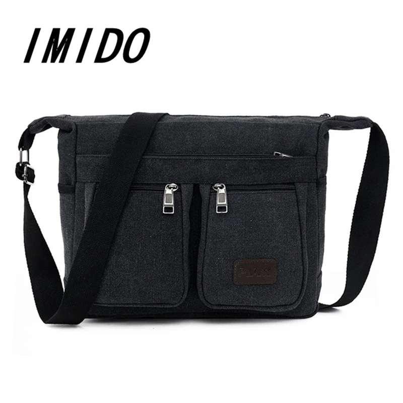 

IMIDO 2019 Brand Designer New Fashion Retro Feelings Light Multi-Pocket Men Women Shoulder Messenger Bag Travel Business Camping