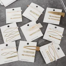 3-5 шт. корейский имитация жемчуга Подвески из дерева и металла Шпилька минималистский Сладкая женщина золотистая шпилька аксессуары для укладки волос инструменты для волос