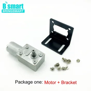 

Bringsmart 12-24 Volt DC Worm Gear Motor 6-210rpm Reversed High Torque Self-lock Reduction Gears Low Speed Mini Electric Machine