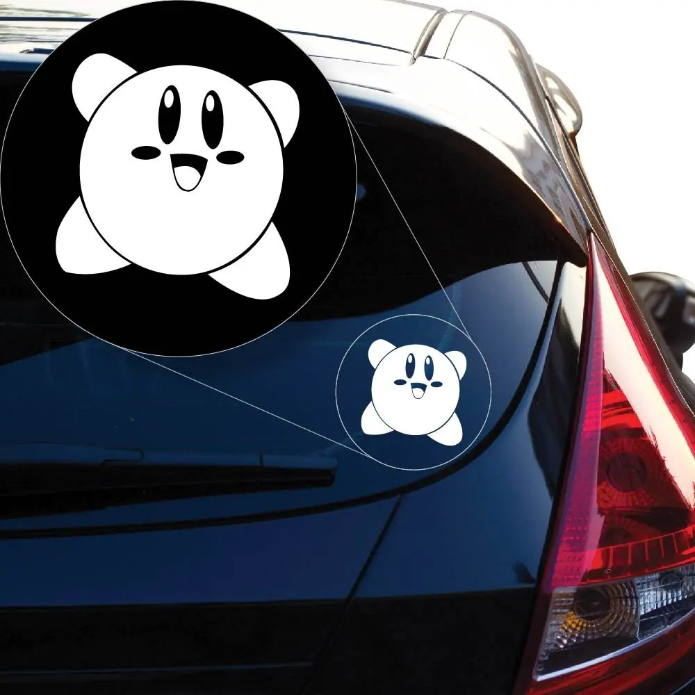 

Yoonek Graphics Kirby Vinyl Decal Sticker # 851 (4" x 4", White)