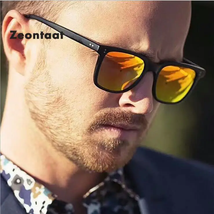 Мужские зеркальные очки Zeontaat Классические солнцезащитные с квадратной оправой