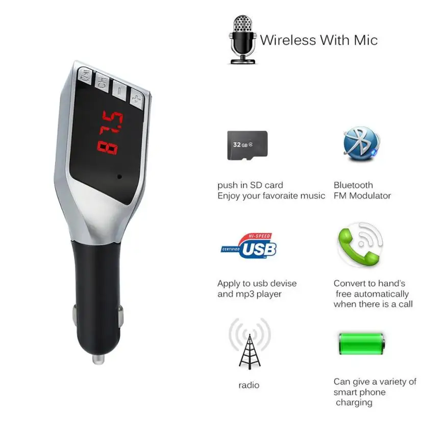 Франшиза беспроводной Bluetooth LCD MP3 плеер Автомобильный Комплект SD MMC USB FM передатчик