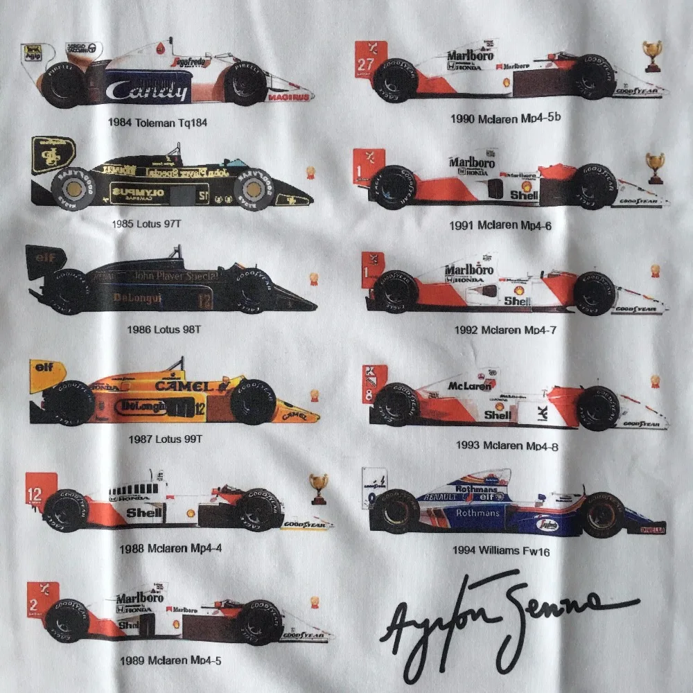 Футболка для всех F1 Айртон Сенна сеннакарс Мужская футболка из лайкры и хлопка