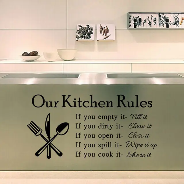 Our Kitchen Rules Letter Wall Decal Removable Wall Sticker Kitchen Our Kitchen Rules Letter Wall Decal Removable Wall Sticker Kitchen